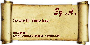 Szondi Amadea névjegykártya